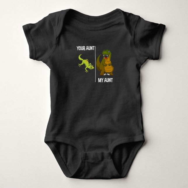 Funny Auntie Dinosaur Lizard Dino Cool Aunt Baby Bodysuit (Front)
