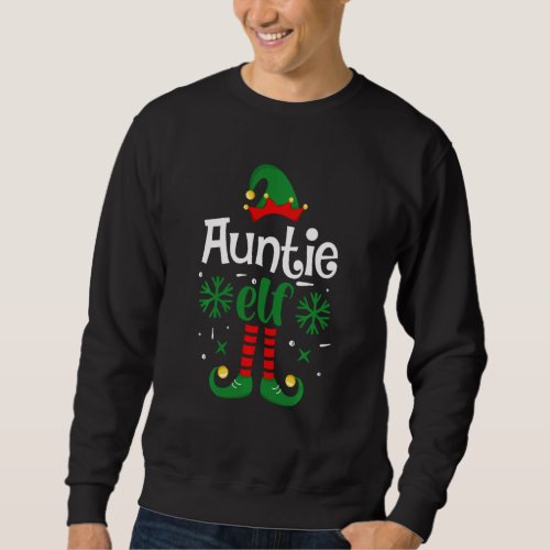 Funny Auntie Elf Christmas Family Group Matching P Sweatshirt