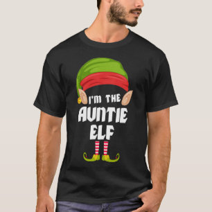 Funny Auntie Elf Matching Family PJ Christmas T-Shirt