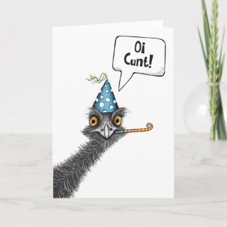 Funny Aussie Emu Birthday Card