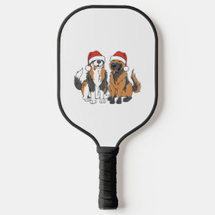 Funny Aussie German Shepherd Christmas Dogs in San Pickleball Paddle