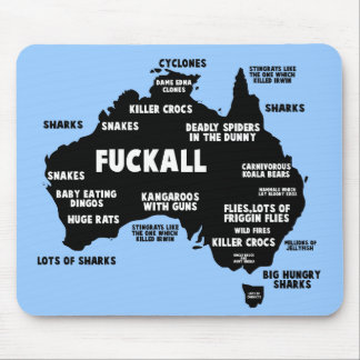 Funny Aussie map Mouse Pad