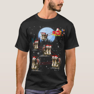 Funny Aussiedoodle Reindeer Santa Xmas Gift for Do T-Shirt