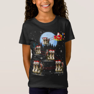 Funny Aussiedoodle Reindeer Santa Xmas Gift for Do T-Shirt