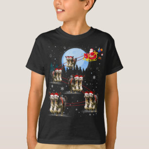 Funny Aussiedoodle Reindeer Santa Xmas Gift for Do T-Shirt