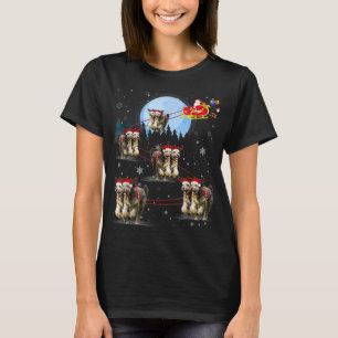Funny Aussiedoodle Reindeer Santa Xmas Gift for Do T-Shirt