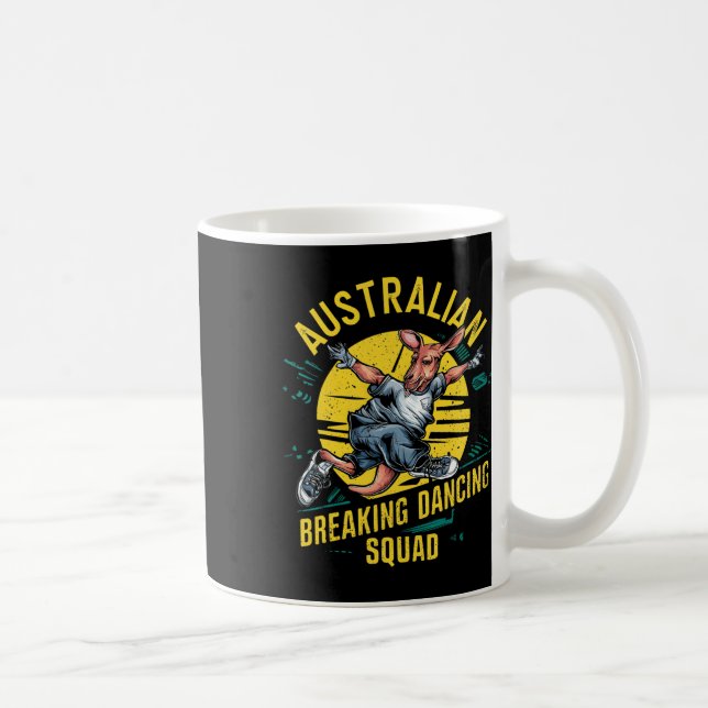 Funny Australian Break Dancing Squad Kangaroo  Coffee Mug (Right)