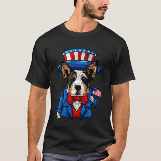 Funny Australian Cattle Dog 4th of July, American T-Shirt