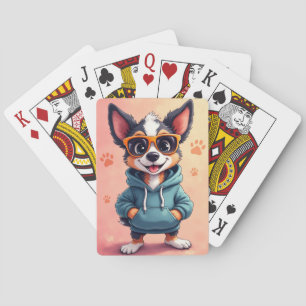 Funny Australian Cattle Dog Kawaii Dog Poker Cards
