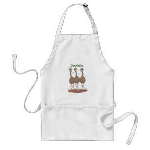 Funny Australian emu trio cartoon illustration Adult Apron