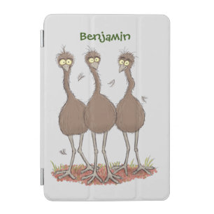 Funny Australian emu trio cartoon illustration iPad Mini Cover
