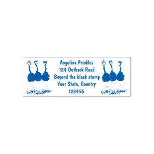 Funny Australian emu trio cartoon illustration Self-inking Stamp