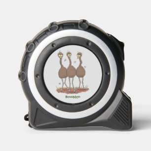 Funny Australian emu trio cartoon illustration Tape Measure