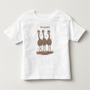 Funny Australian emu trio cartoon illustration Toddler T-shirt