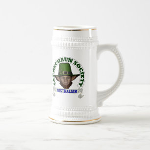 Funny Australian leprechaun society Beer Stein