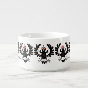 Funny Australian magpie cartoon illustration  Bowl