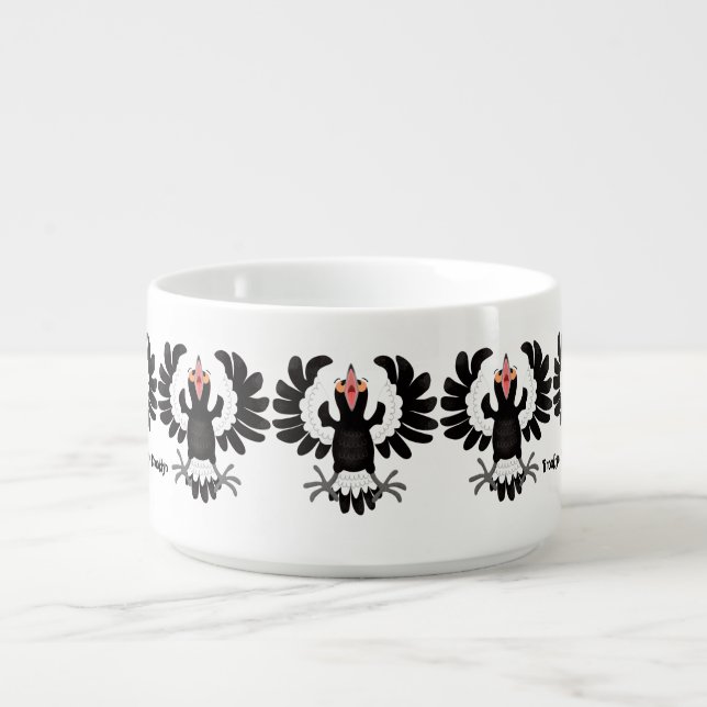 Funny Australian magpie cartoon illustration  Bowl (Center)
