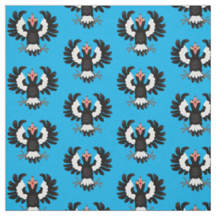 Funny Australian magpie cartoon illustration Fabric