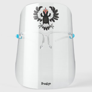 Funny Australian magpie cartoon illustration Face Shield