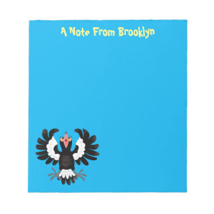 Funny Australian magpie cartoon illustration Notepad