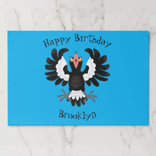 Funny Australian magpie cartoon illustration Paper Pad
