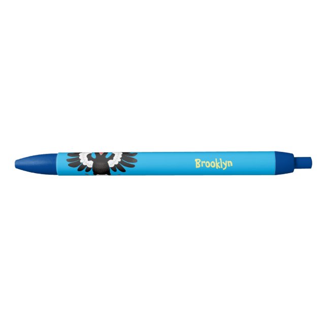 Funny Australian magpie cartoon illustration Pen (Front)