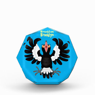Funny Australian magpie cartoon illustration Photo Block