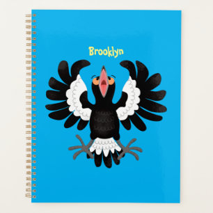 Funny Australian magpie cartoon illustration Planner