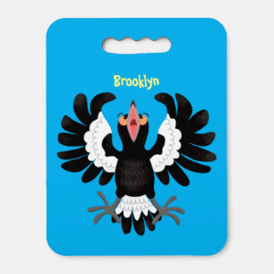 Funny Australian magpie cartoon illustration Seat Cushion