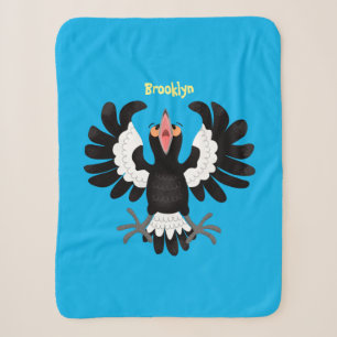 Funny Australian magpie cartoon illustration Sherpa Blanket