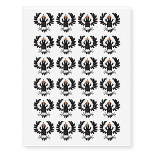 Funny Australian magpie cartoon illustration Temporary Tattoos