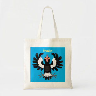 Funny Australian magpie cartoon illustration Tote Bag
