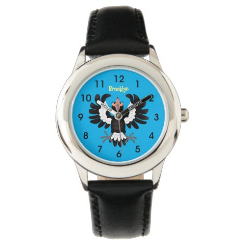 Funny Australian magpie cartoon illustration Watch