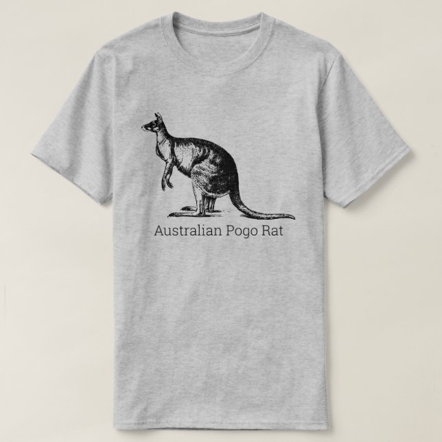 Funny AUSTRALIAN POGO RAT Kangaroo  T-Shirt (Design Front)