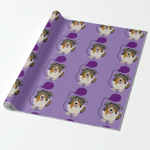 Funny Australian Shepherd Birthday Giftwrap Wrapping Paper