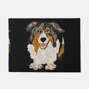 Funny Australian Shepherd Dog Art Doormat