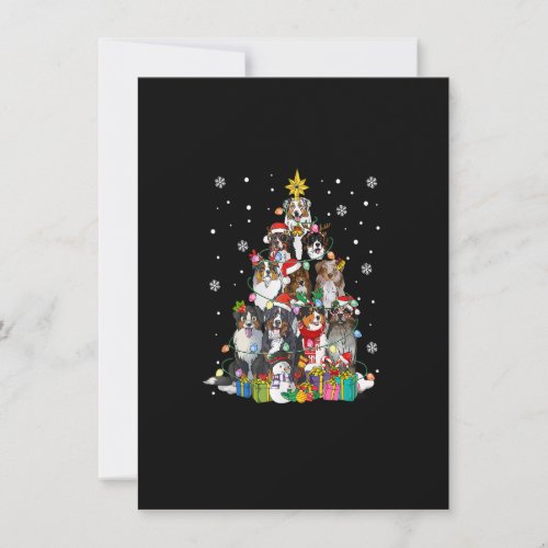 Funny Australian Shepherd Dog Christmas Tree Xmas  Invitation