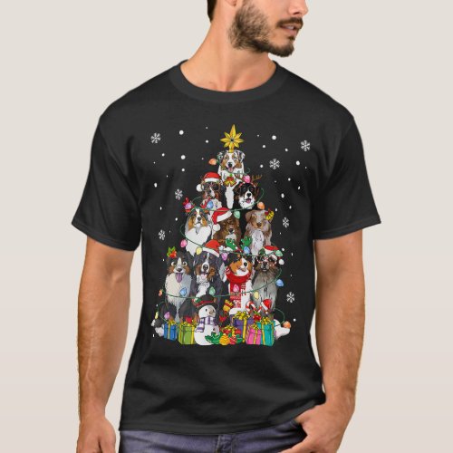 Funny Australian Shepherd Dog Christmas Tree Xmas  T_Shirt