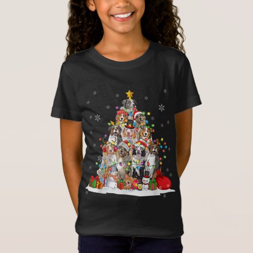 Funny Australian Shepherd Dog Christmas Tree Xmas  T_Shirt