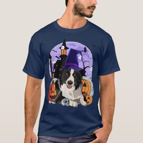 Funny Australian Shepherd Dog Halloween Witch Pump T_Shirt