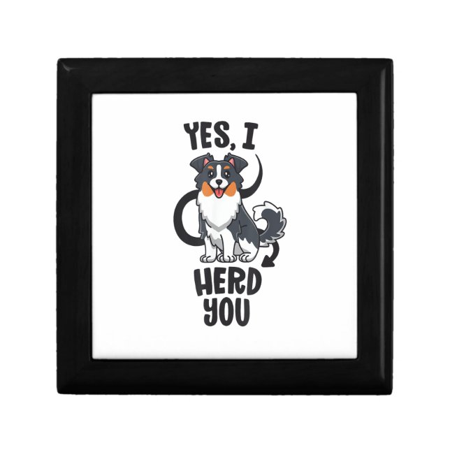 Funny Australian Shepherd Mom Gifts Aussie Yes I H Gift Box (Front)