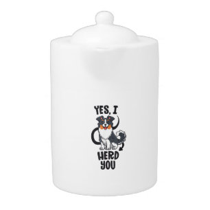 Funny Australian Shepherd Mom Gifts Aussie Yes I H Teapot