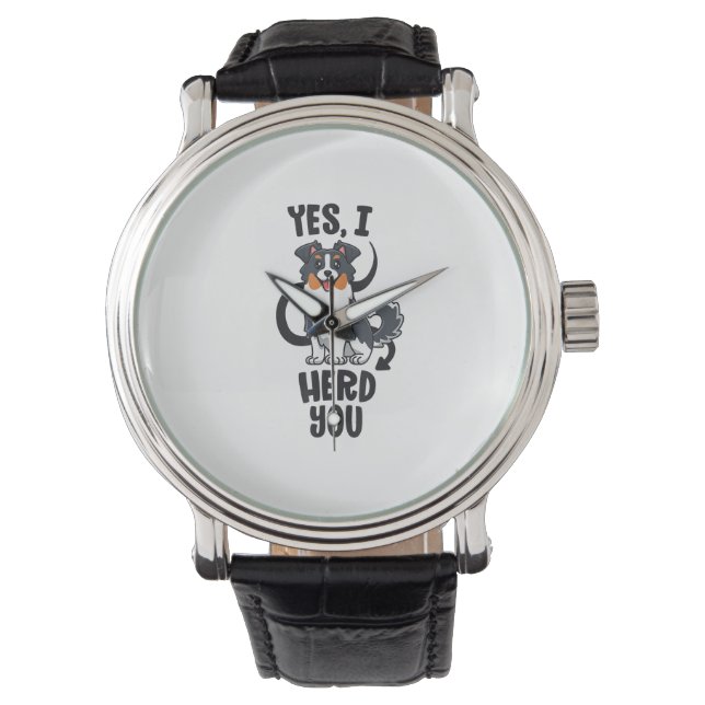 Funny Australian Shepherd Mom Gifts Aussie Yes I H Watch (Front)
