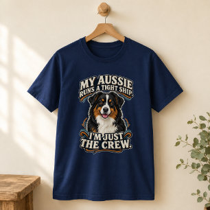 Funny Australian Shepherd My Aussie Runs T-Shirt
