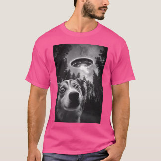 Funny Australian Shepherd Ufo Selfie T-Shirt