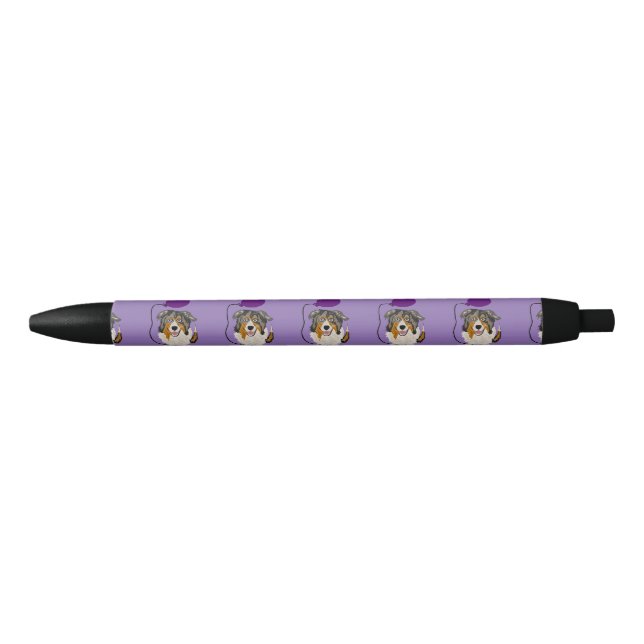Funny Australian Shepherd with Balloon Art Pen (Front)