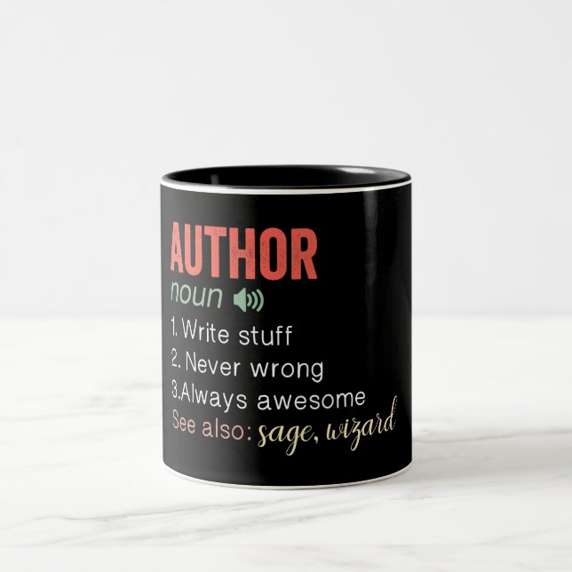 Funny Author Definition  Two-Tone Coffee Mug (Center)