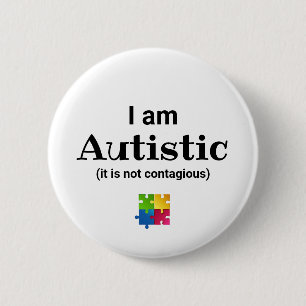 Funny Autism Awareness ASD Button