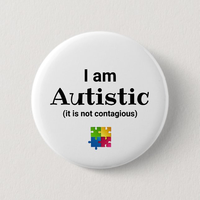 Funny Autism Awareness | ASD Button (Front)