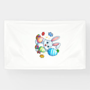 Funny Autism Awareness Puzzle Easter Bunny Eggs Ki Banner
